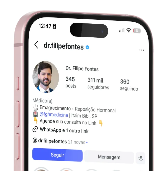 Instagram do Dr. Filipe Fontes