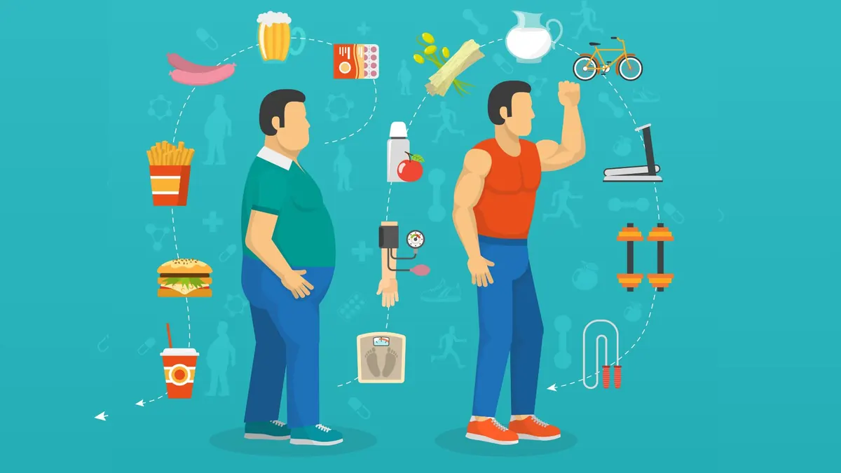 Ilustração de saúde e obesidade