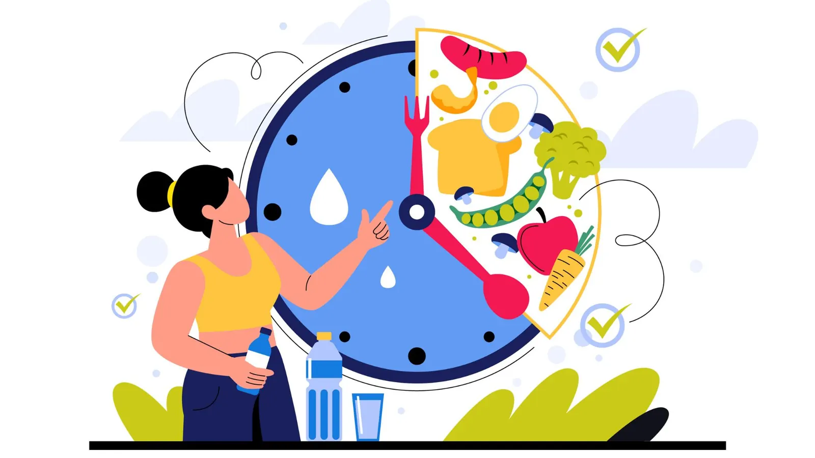ilustração de jejum intermitente