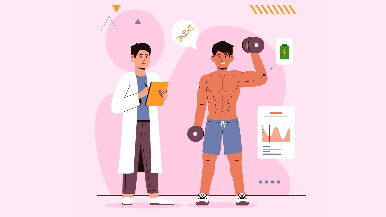 ilustração medico massa magra hormonio hipertrofia