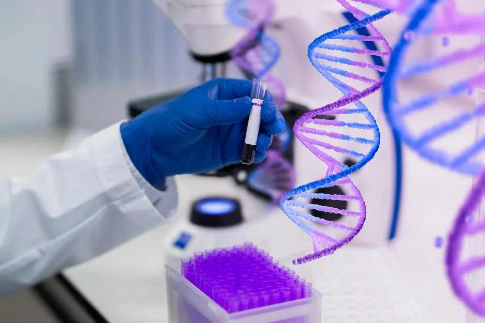 Cientista analisando DNA