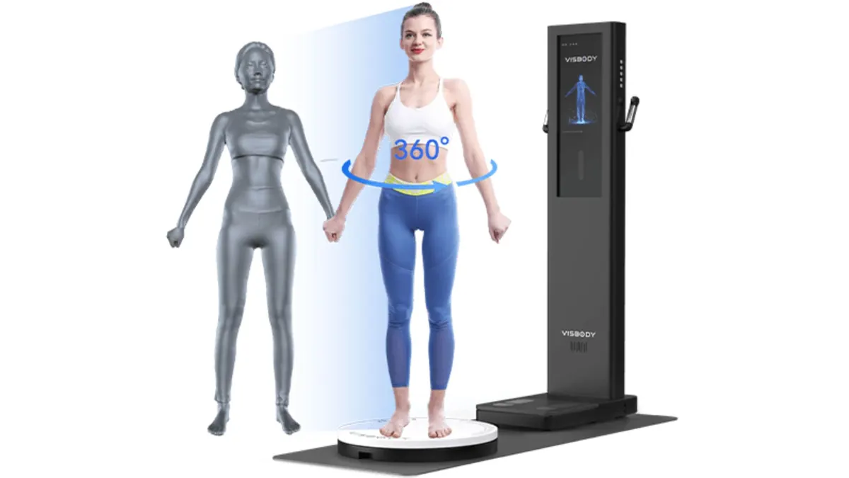 mulher em exame no scanner corporal 3ds visbody